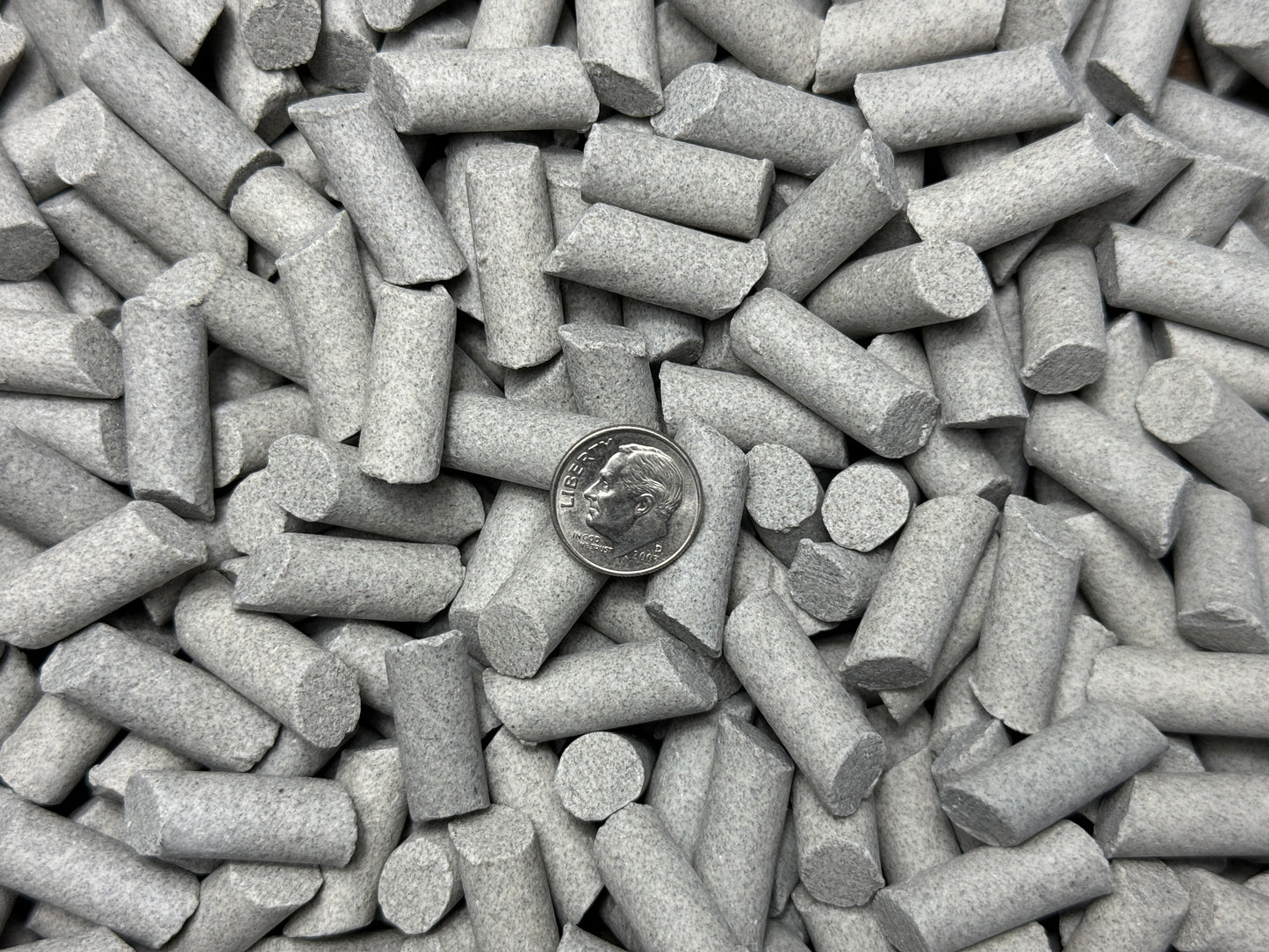 Media - Ceramic 3/8 X 7/8 Angle Cut Cylinder - Vibration, Tumbler Deburr Media FC