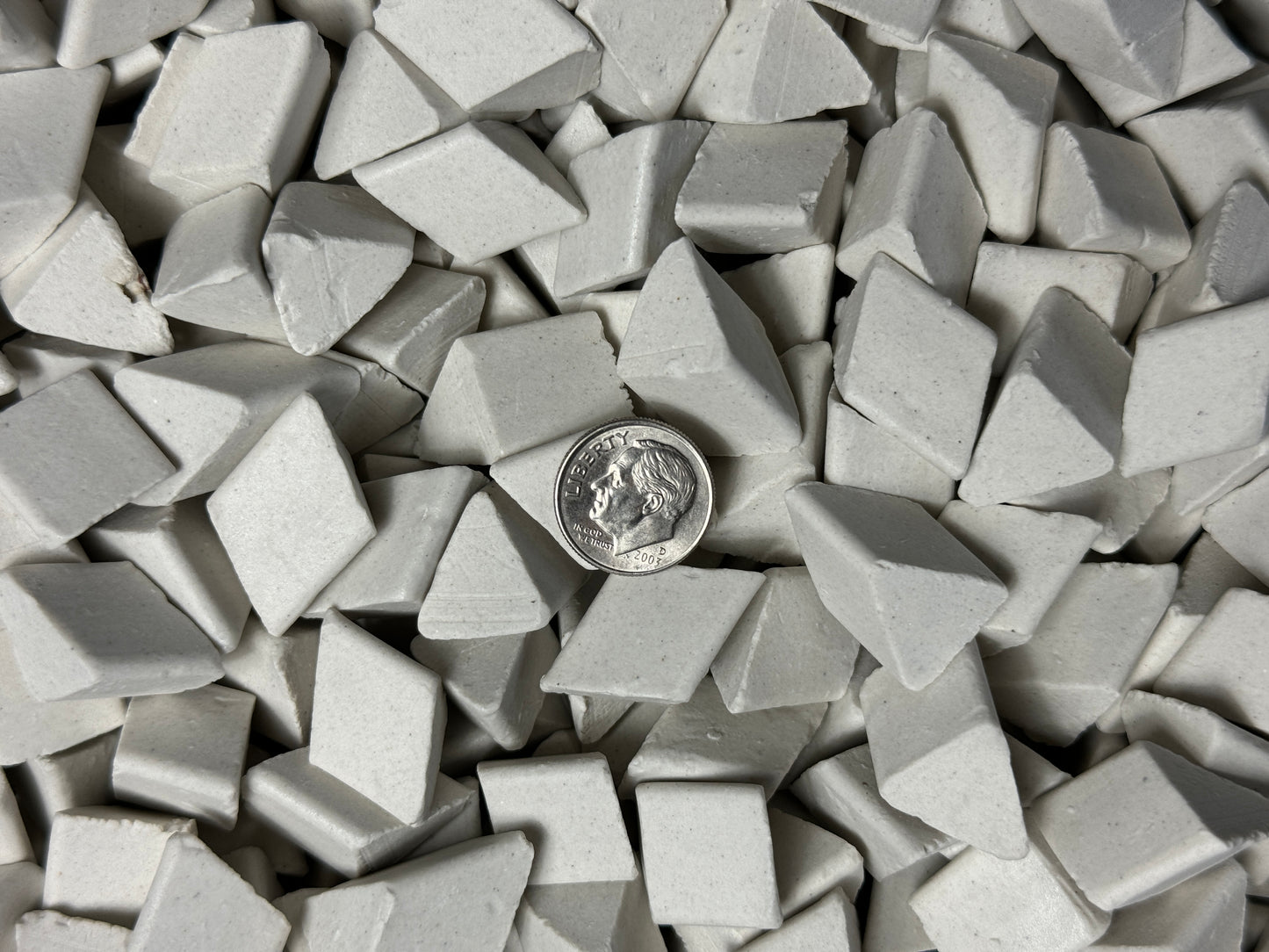 Media - Ceramic 5/8 X 5/8 Angle Cut Triangle - Vibration, Tumbler Deburr Media DP