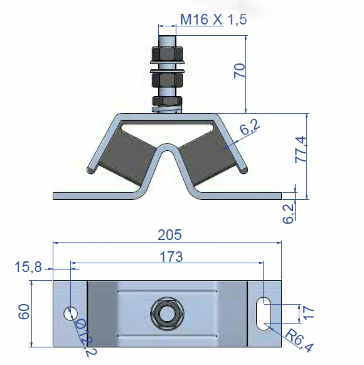Stainless Steel Urethane 150 Motor Mount For Yanmar