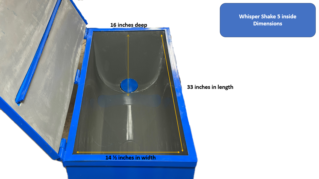 Whisper Shake 5 Cubic Foot Vibratory Finishing Tumbler 220V Variable speed